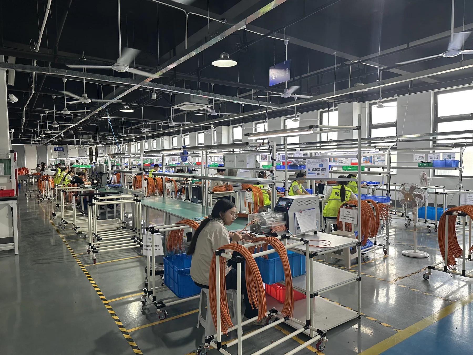 Wide view of the Henryun wiring harness production floor