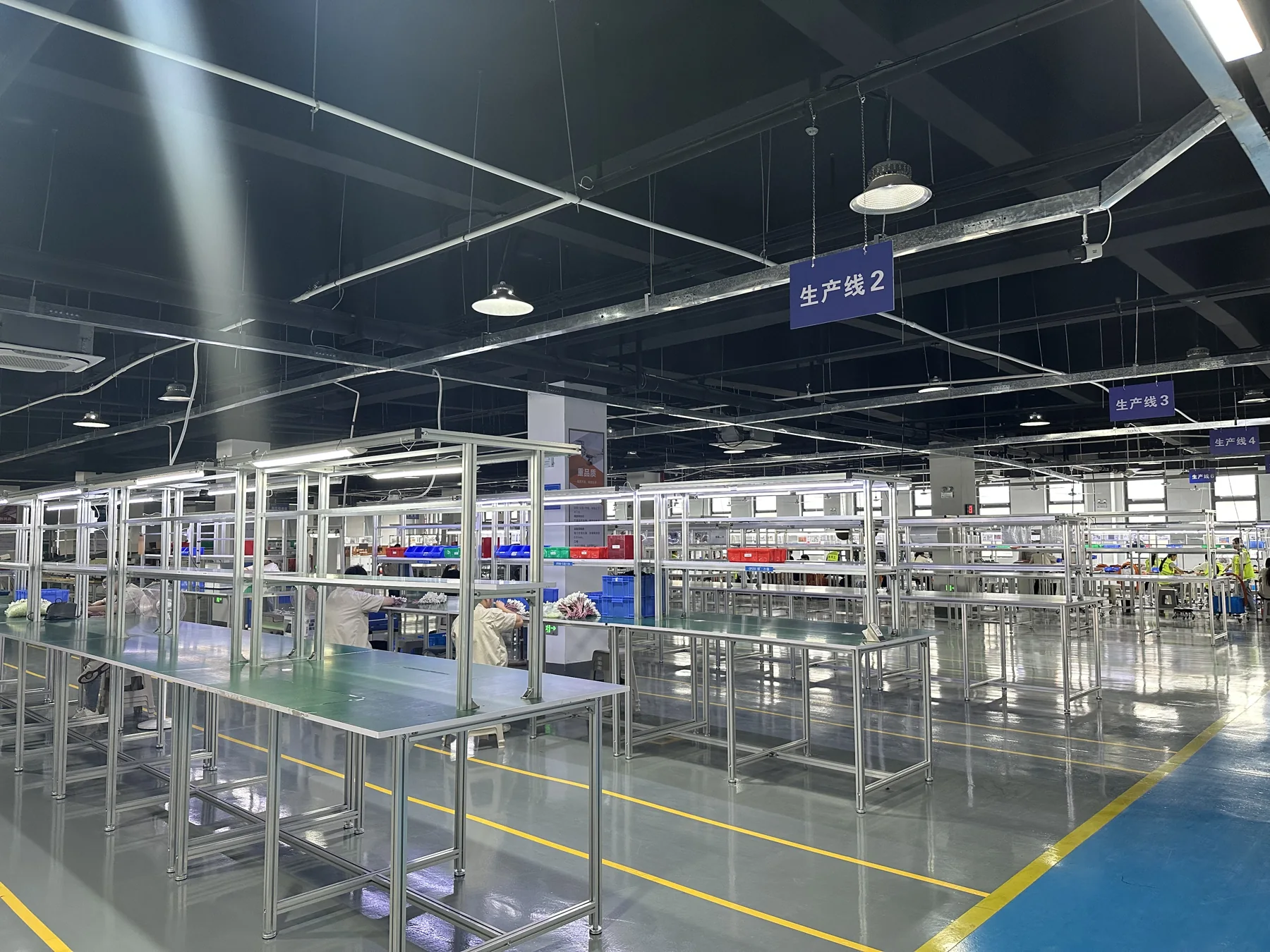 Wide view across the Henryun harness production workshop